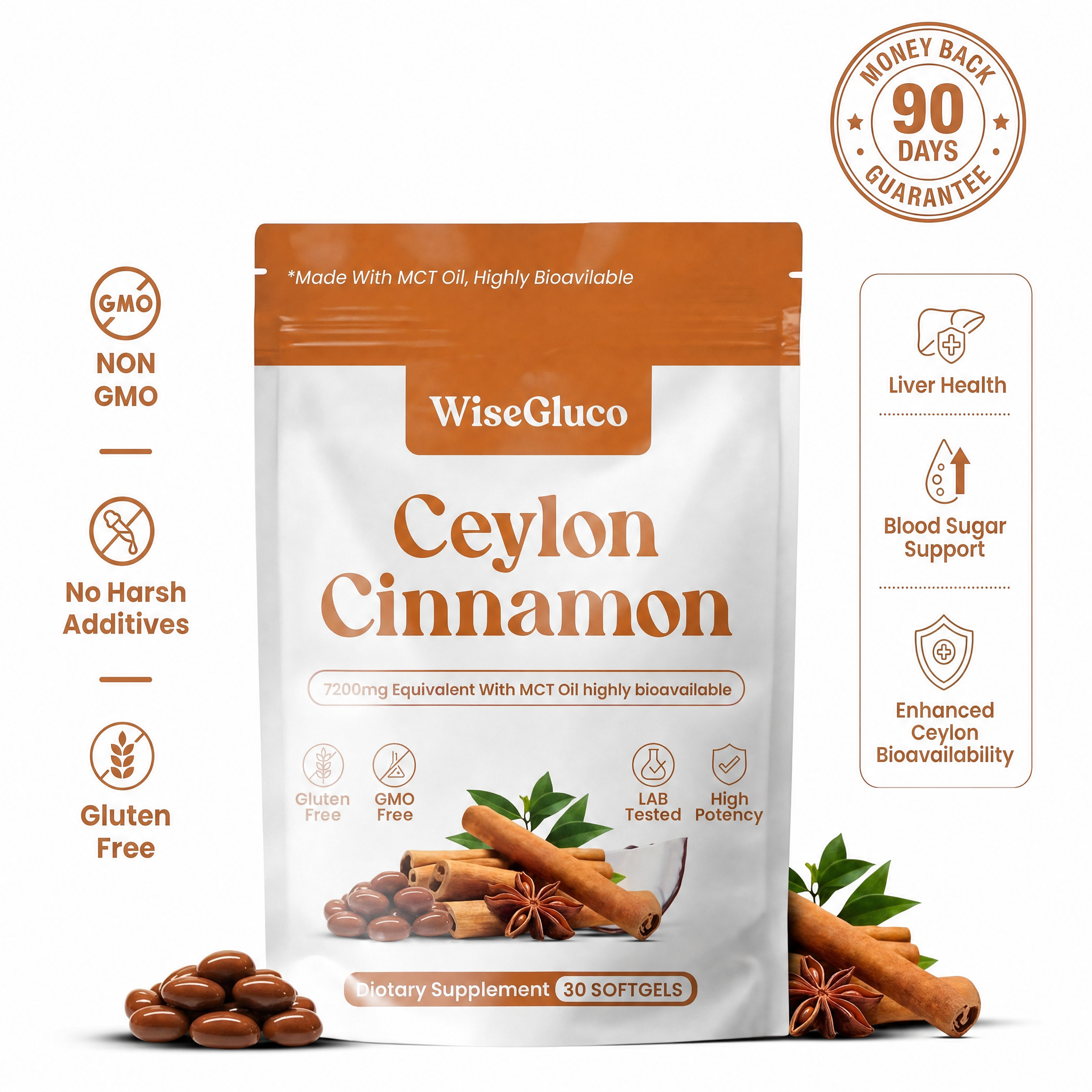 Ceylon Cinnamon 7200mg Equivalent MCT Oil